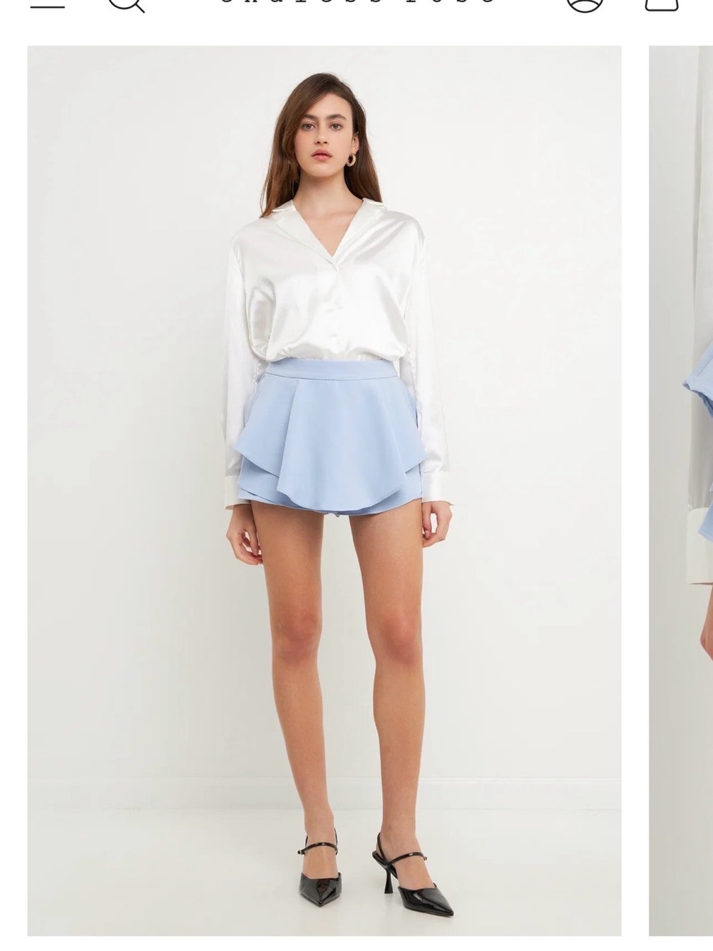 Purple Endless Rose Light Blue Layered Ruffle Skort